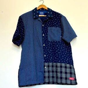 Scotch & Soda Brand casual button-up shirt short sleeved, mixed pattern.